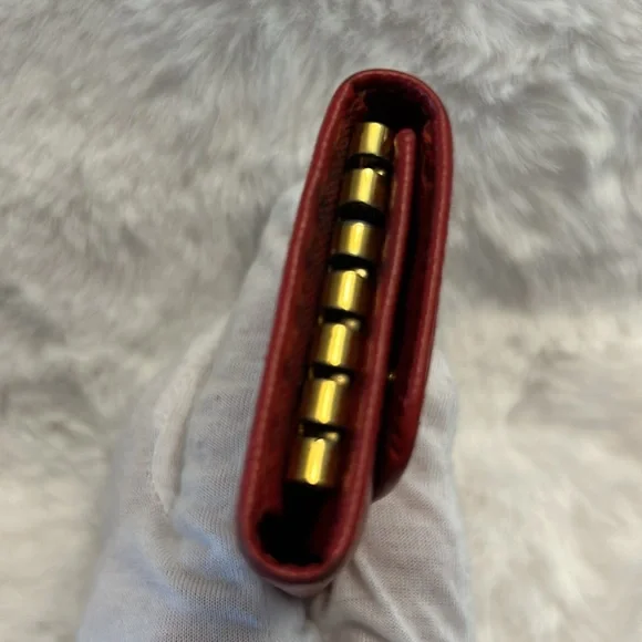 Prada ❤️Red❤️Saffiano leather key holder/card case double snaps